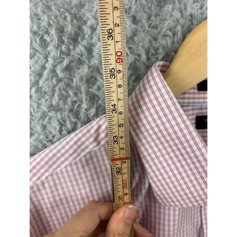 Banana Republic Slim Fit Dress Shirt XXL Pink Check Non Iron 100% Cotton
